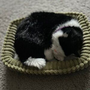 Perfect Petzzz Black and White Shorthair Kitten  Interactive Plush Toy - NWT